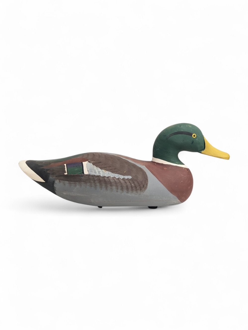 Vintage Signed Capt Harry Jobes Hand-Painted Wooden Mallard Duck Decor | 1983
